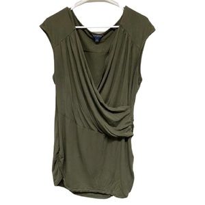 Banana Republic Women's Crossover Sleeveless Cotton Tee Green Size XL